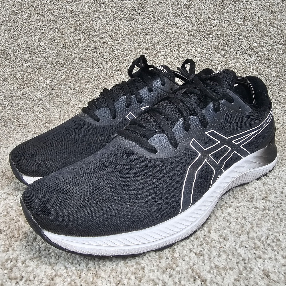 Asics Gel-Excite 9 Mens 12 Wide Running Shoes Sneakers Gym Black White 1012A915